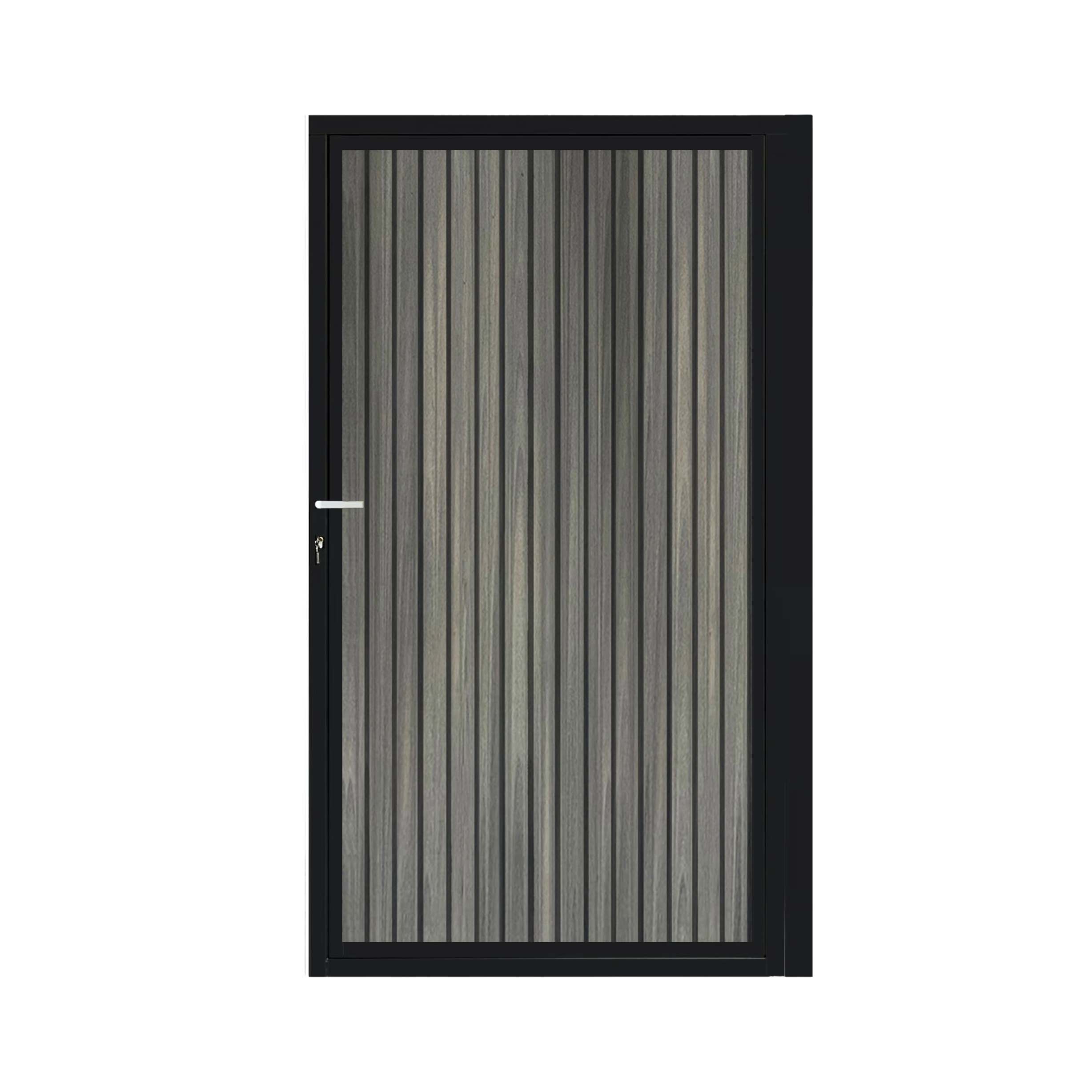 CompoGarden composiet poort Rhombus verticaal – Antraciet met zwart stalen frame