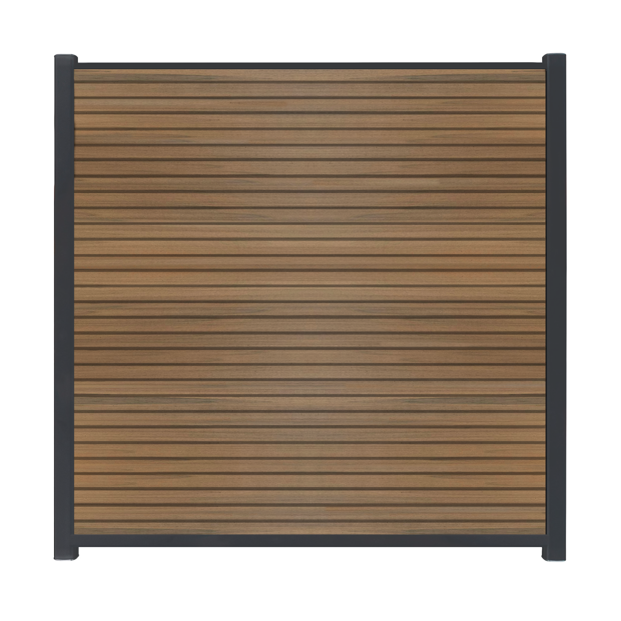 CompoGarden composiet scherm Rhombus horizontaal – Teak met antracietkleurige profielen