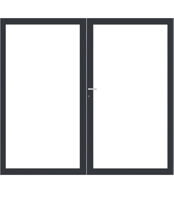 CompoGarden dubbele composiet poort Rhombus Schaduw verticaal – Antraciet met aluminium frame