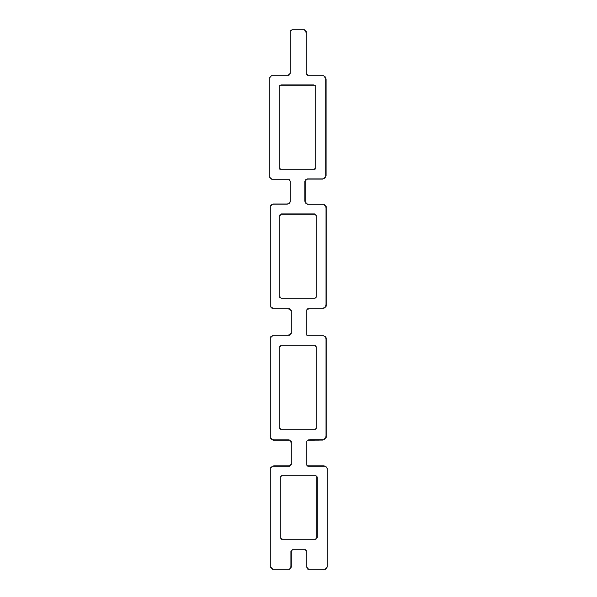 CompoGarden composiet scherm Rhombus horizontaal – Teak met zwarte profielen