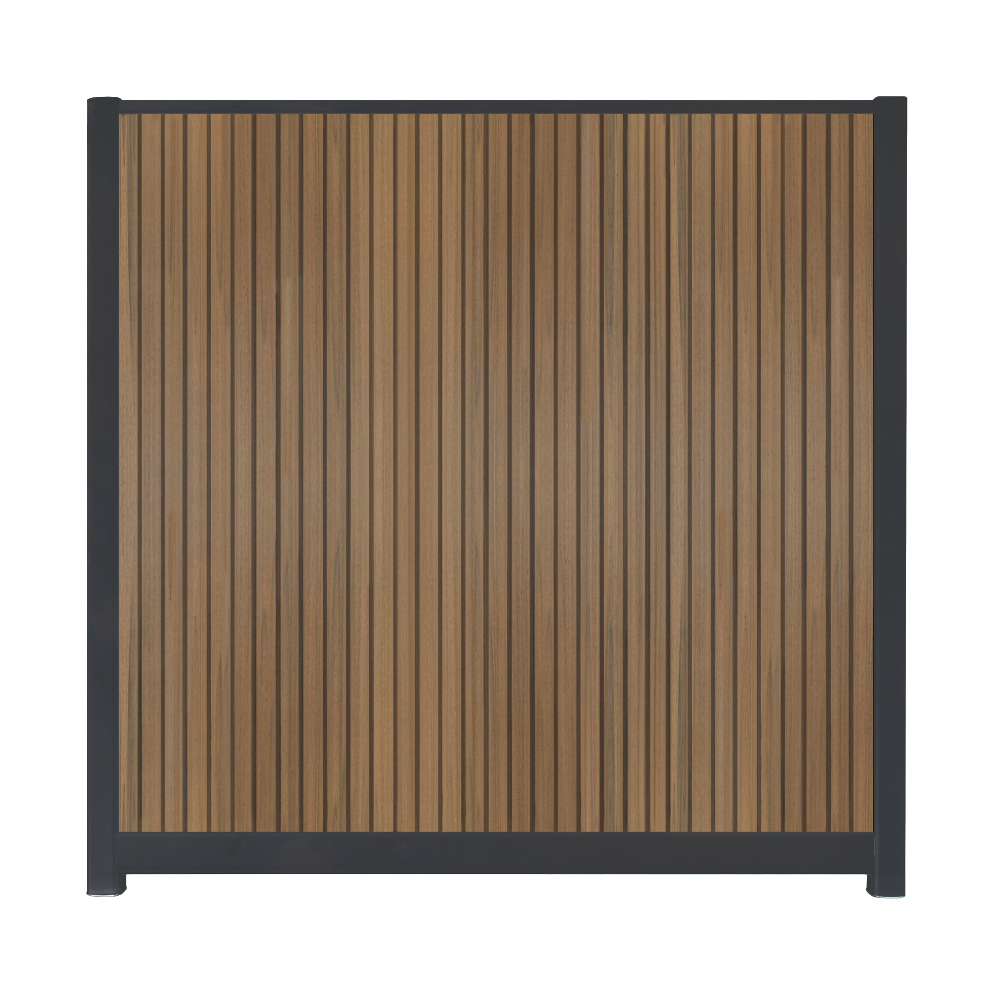 CompoGarden composiet scherm Rhombus verticaal – Teak met antracietkleurige profielen