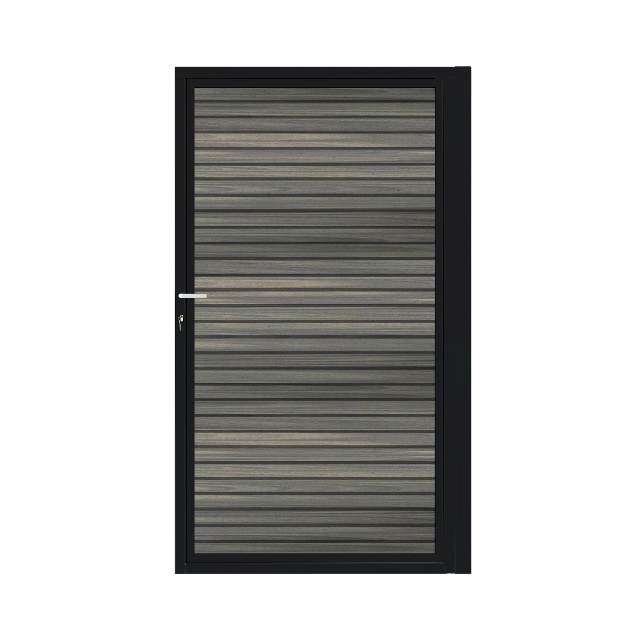 CompoGarden composiet poort Rhombus horizontaal – Antraciet met zwart stalen frame