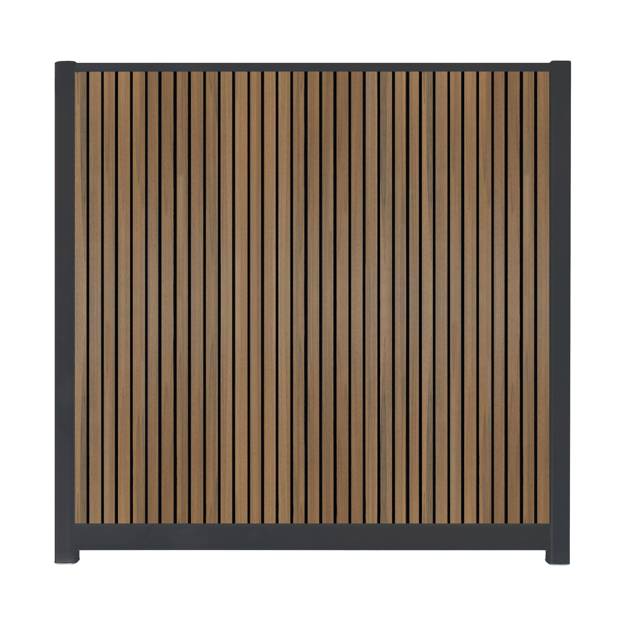 CompoGarden composiet scherm Rhombus Schaduw verticaal – Teak met antracietkleurige profielen