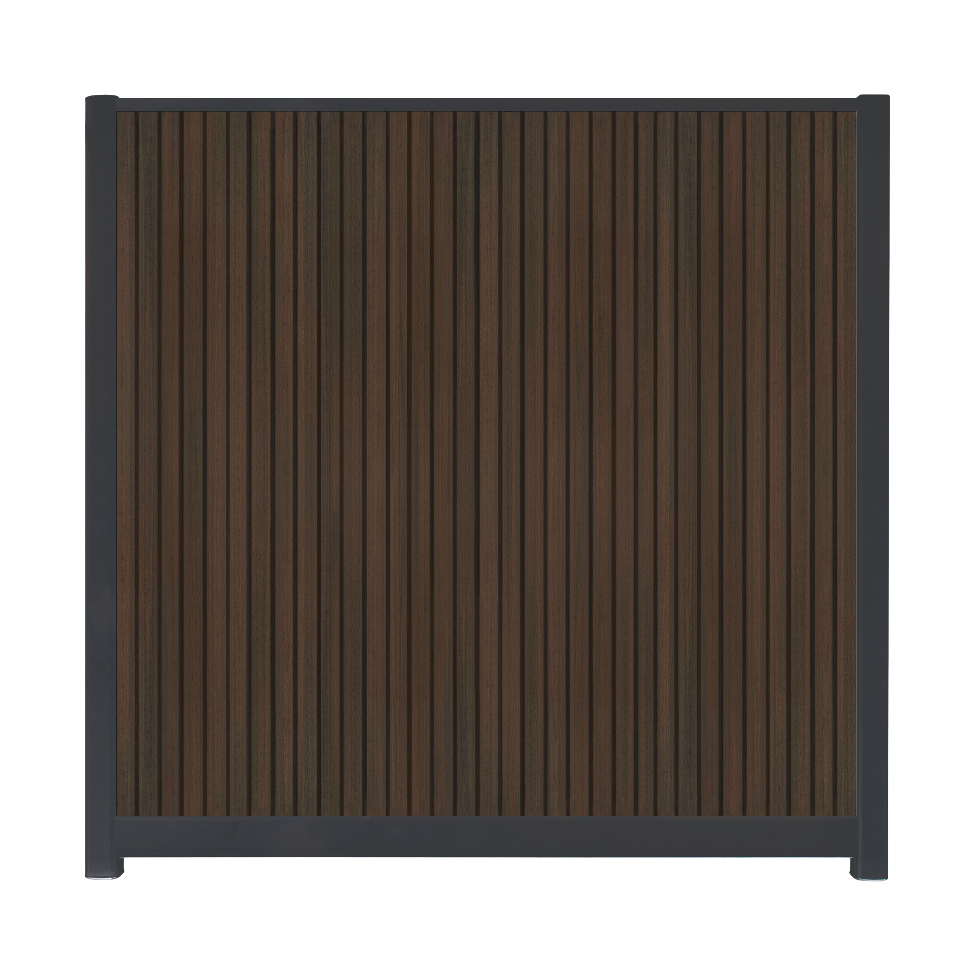 CompoGarden composiet scherm Rhombus verticaal – Donkerbruin met antracietkleurige profielen