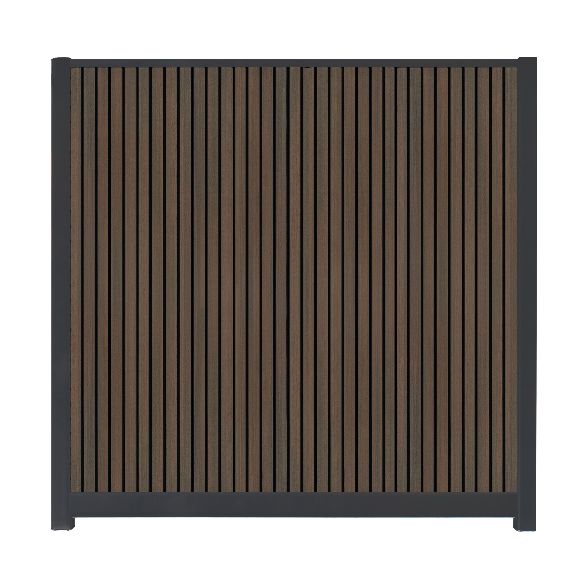 CompoGarden composiet scherm Rhombus Schaduw verticaal – Donkerbruin met antracietkleurige profielen