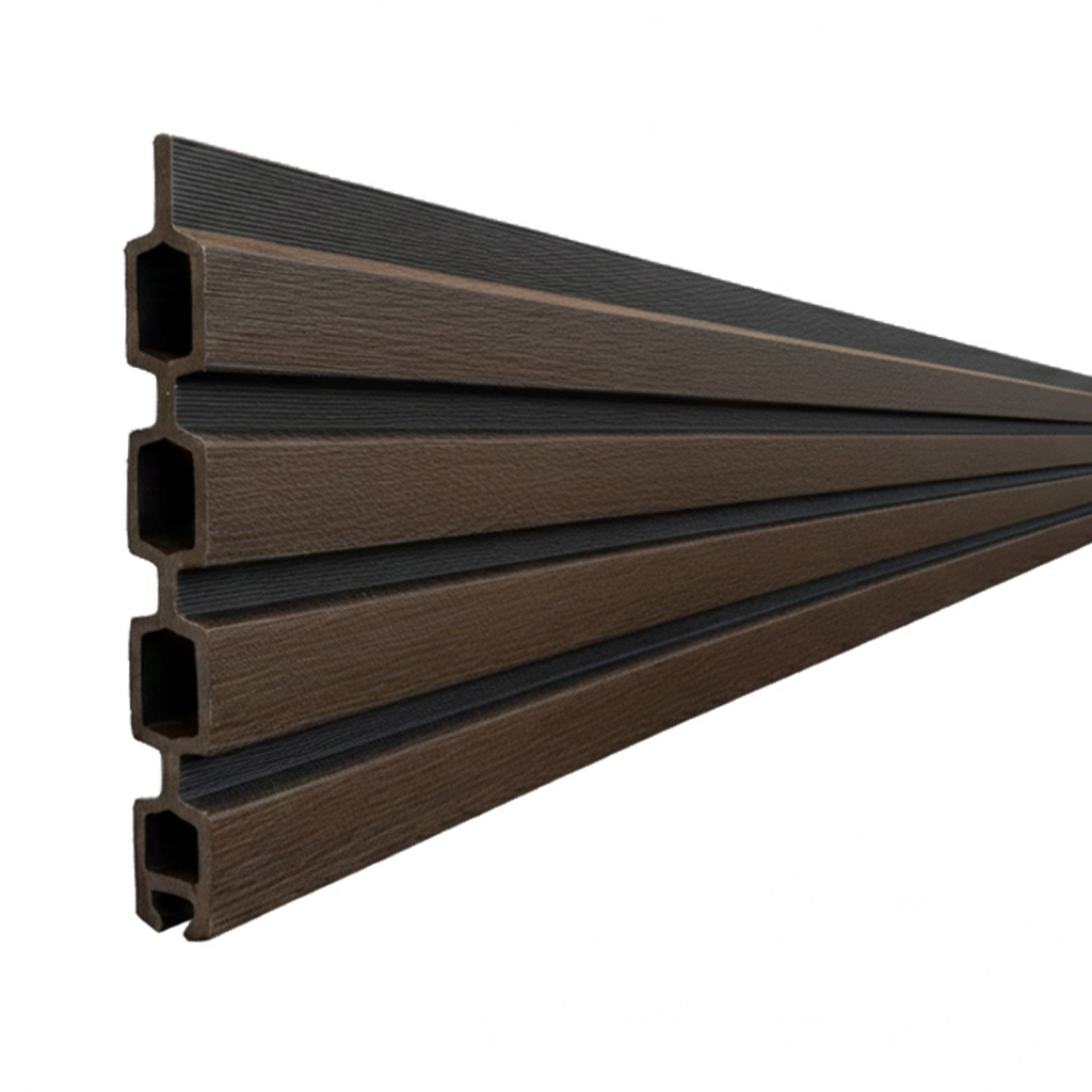 CompoGarden composiet scherm Rhombus Schaduw horizontaal – Donkerbruin met antracietkleurige profielen