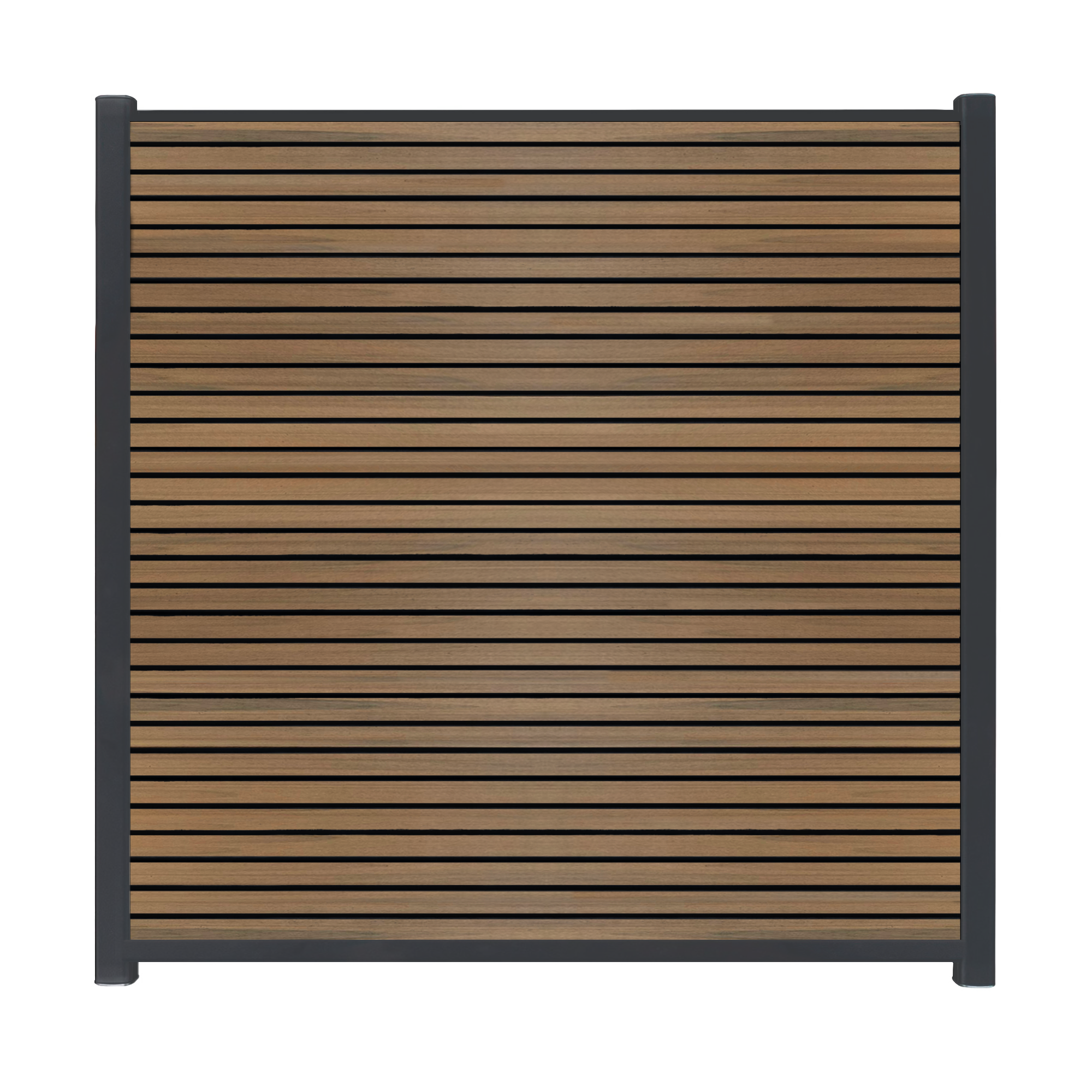 CompoGarden composiet scherm Rhombus Schaduw horizontaal – Teak met antracietkleurige profielen